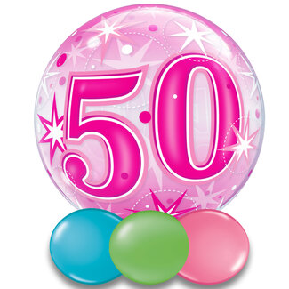 Qualatex Bubble Sparkle 50 Pink - 55cm