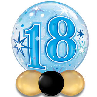 Qualatex Bubble Sparkle 18 Blauw - 55cm