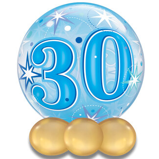 Qualatex Bubble Sparkle 30 Blauw - 55cm
