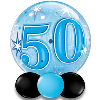 Qualatex Bubble Sparkle 50 Blauw - 55cm