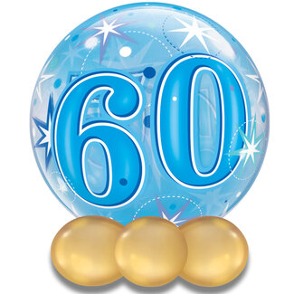 Qualatex Bubble Sparkle 60 Blauw - 55cm
