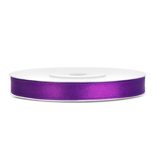 PartyDeco Satijn Lint Paars - 6 mm x 25 mtr