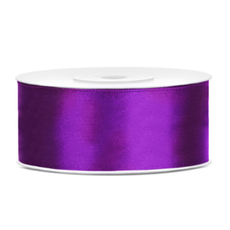 PartyDeco Satijn Lint Paars - 25 mm x 25 mtr