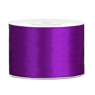 PartyDeco Satijn Lint Paars - 50 mm x 25 mtr