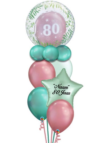 Double Bubble Leeftijd Balloon Set Met Naam 