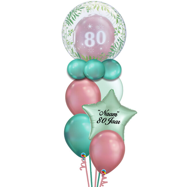 Double Bubble Leeftijd Balloon Set Met Naam