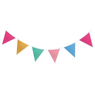 Haza-Witbaard Sparkling Multi glitter vlaggenlijn - 6 meter - 16X20CM