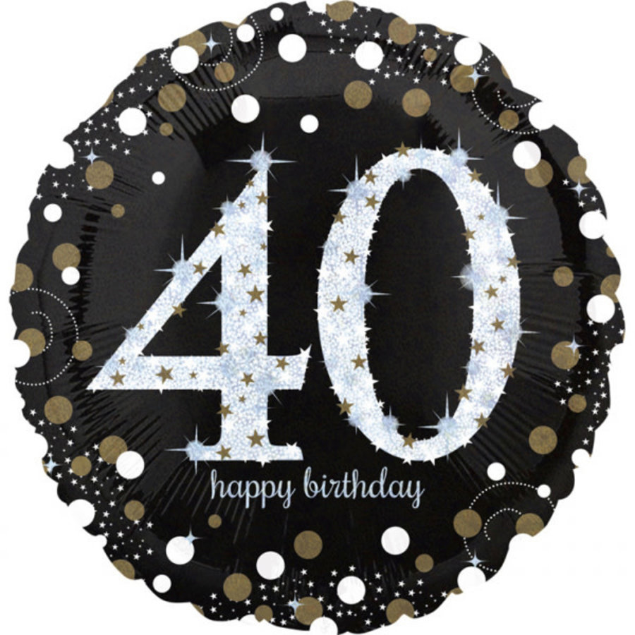 Folieballon Jumbo Sparkling Birthday 40-1