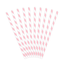 Papieren rietjes - Roze / Wit - 19,5 cm - 10 stuks