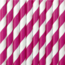 Papieren rietjes - Donker Roze / Wit - 19,5 cm - 10 stuks