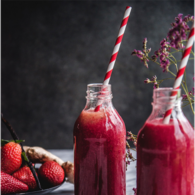 Papieren rietjes - Rood / Wit - 19,5 cm - 10 stuks