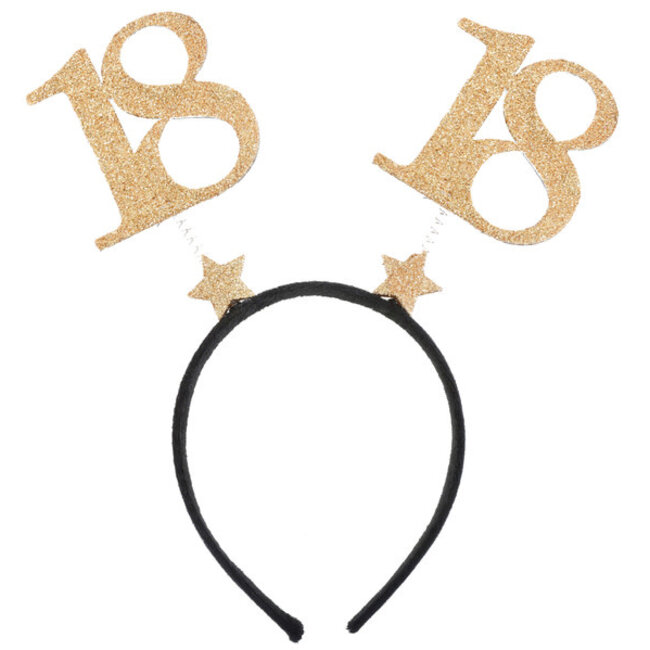 Glitter Tiara Goud - 18 Jaar
