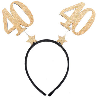Santex Glitter Tiara Goud - 40 Jaar