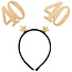 Santex Glitter Tiara Goud - 40 Jaar