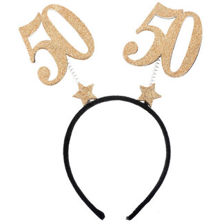 Santex Glitter Tiara Goud - 50 Jaar