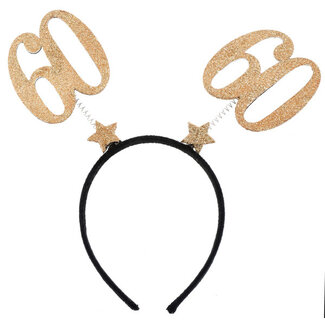 Santex Glitter Tiara Goud - 60 Jaar