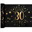 Santex Tafel loper Zwart / Goud - 30 Jaar - 30 x 500cm