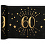 Santex Tafel loper Zwart / Goud - 60 Jaar - 30 x 500cm