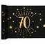 Santex Tafel loper Zwart / Goud - 70 Jaar - 30 x 500cm