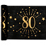 Santex Tafel loper Zwart / Goud - 80 Jaar - 30 x 500cm