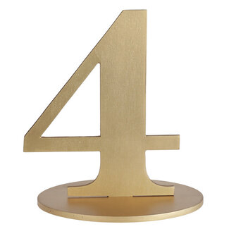 Metallic Tafel Nummer Goud - 4 - 14 x 9.5 x 17 cm