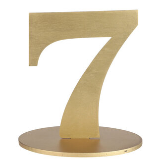 Metallic Tafel Nummer Goud - 7 - 14 x 9.5 x 17 cm