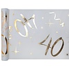 Santex Tafel loper Wit / Goud - 40 Jaar