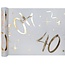 Santex Tafel loper Wit / Goud - 40 Jaar - 30 x 500cm