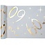 Santex Tafel loper Wit / Goud - 60 Jaar - 30 x 500cm