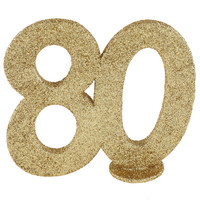 Glitter Tafel Nummers Goud - 80