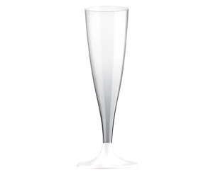 Indiener Gooey geef de bloem water Plastic Champagne Glazen - Champagne Glas met witte voet - Zorg voor Party  online feestartikelen en ballondecoraties