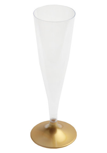 Champagne Glas met gouden voet - 6st - 140ml 
