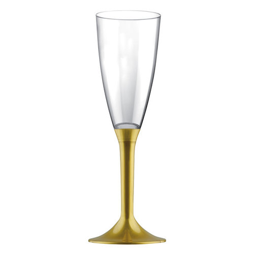 Champagne Glas Deluxe met gouden voet - 6st - 120ml 
