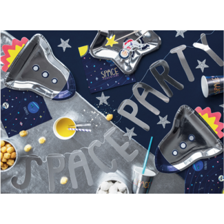 Banner Space - Space Party - zilver - 13x96cm
