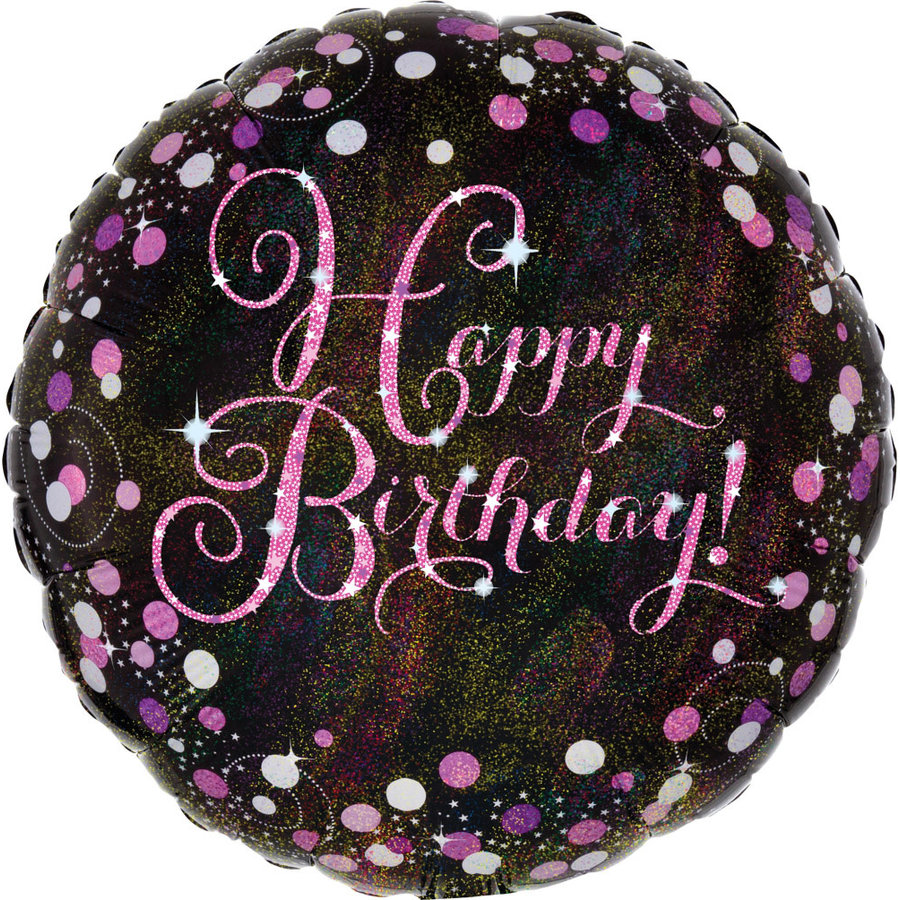 Folieballon - Sparkling Pink Happy Birthday-1