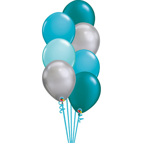 Staander Classy Green - 7 Heliumballonnen 