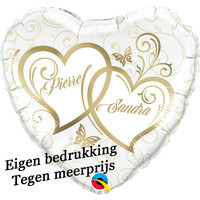 thumb-Folieballon Entwined Hearts Gold-1