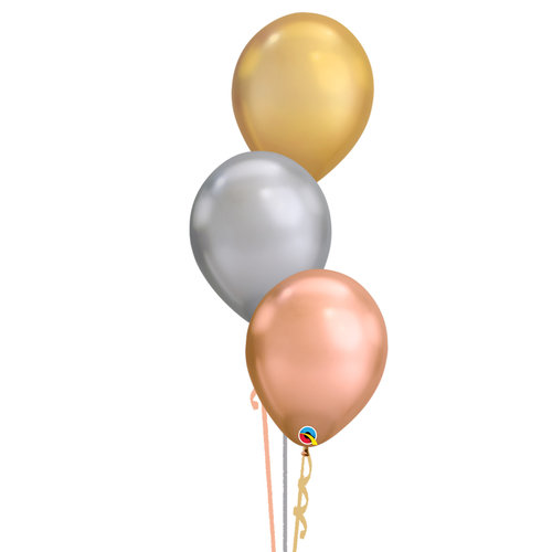 Tafeldecoratie Chrome Chique - 3 Heliumballonnen 