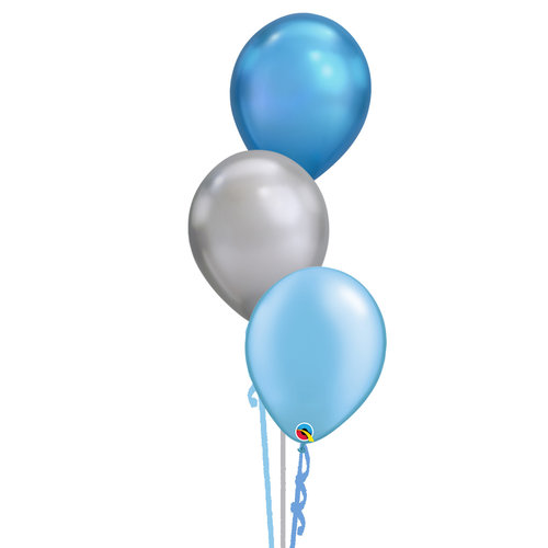 Tafeldecoratie Classy Blue - 3 Heliumballonnen 