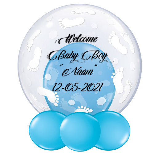 Bedrukte Ballon - Welcome Baby Boy 