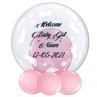 thumb-Bedrukte Ballon - Welcome Baby Girl-1