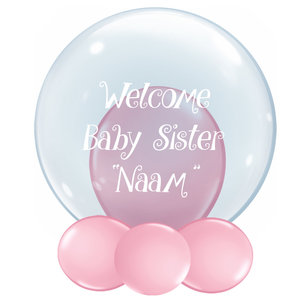 Bedrukte Ballon - Welcome Baby Sister Zorg voor online feestartikelen en ballondecoraties
