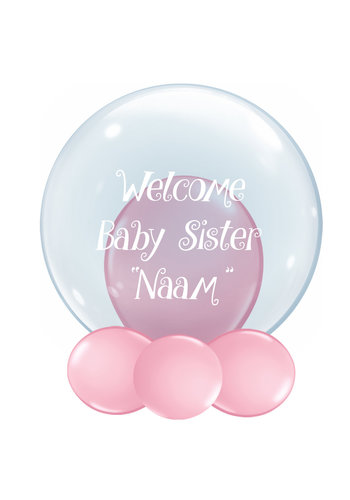 Bedrukte Ballon - Welcome Baby Sister 