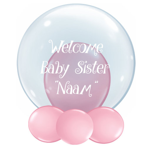 Bedrukte Ballon - Welcome Baby Sister 