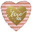 Betallic Folieballon Hearts Love You Stripes - 45 cm