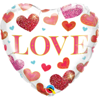 Folieballon Love Jewel Hearts