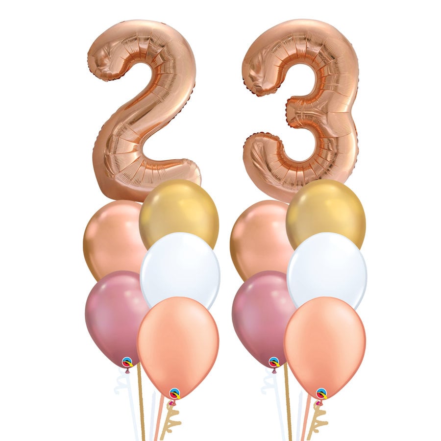 Double Numbers Rosé Gold Set Zorg Voor Party Online Feestartikelen En Ballondecoraties 