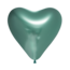 Globos Ballonnen Hartje Chrome Groen - 30cm - 6 stuks
