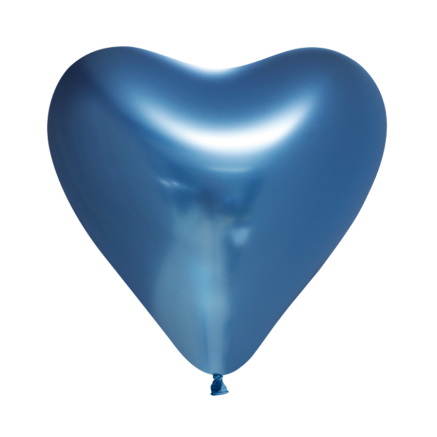 Ballonnen Hartje Chrome Blauw-1