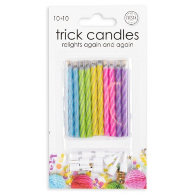 Magic Kaarsjes Gekleurd - 10 stuks - met 10 houders